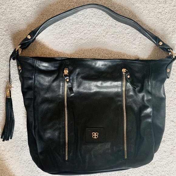 BASLER Hobo Tote Bag- Black Double Zippers w/ Tassel Pull **LIKE NEW!!🎁😍** - Picture 5 of 15